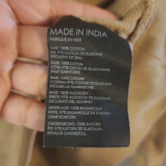 Club Monaco Men Tan Khaki Half Zip Up Hoodie Pullover Sweatshirt Casual Size S/P - Picture 6 of 7